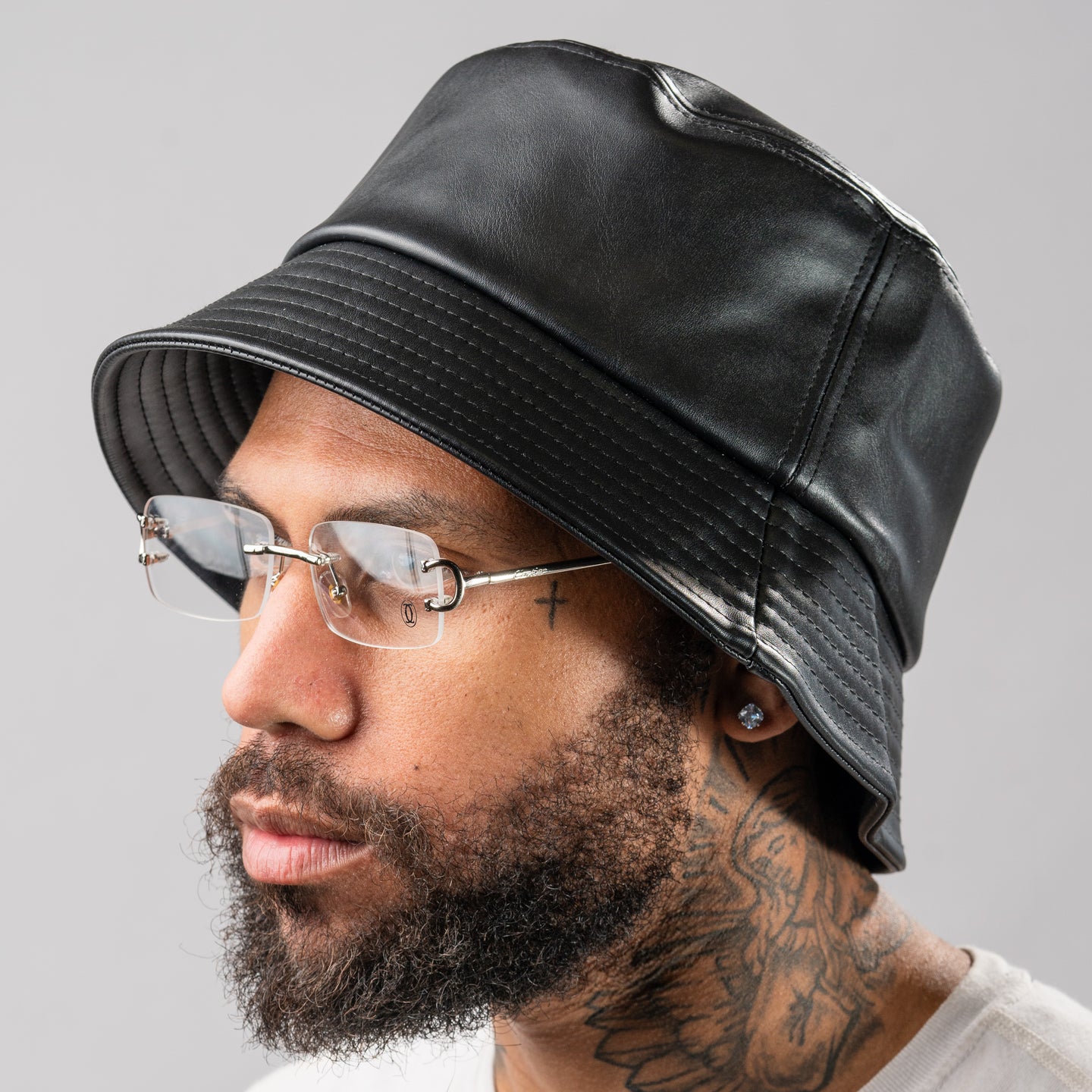 Pu leather Bucket Hat