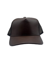 Pu Leather Suede Bottom Trucker - Brown