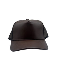 Pu Leather Suede Bottom Trucker Hat