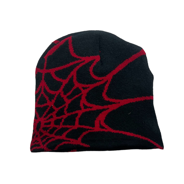 Y2K Spider Beanie - Black/Red