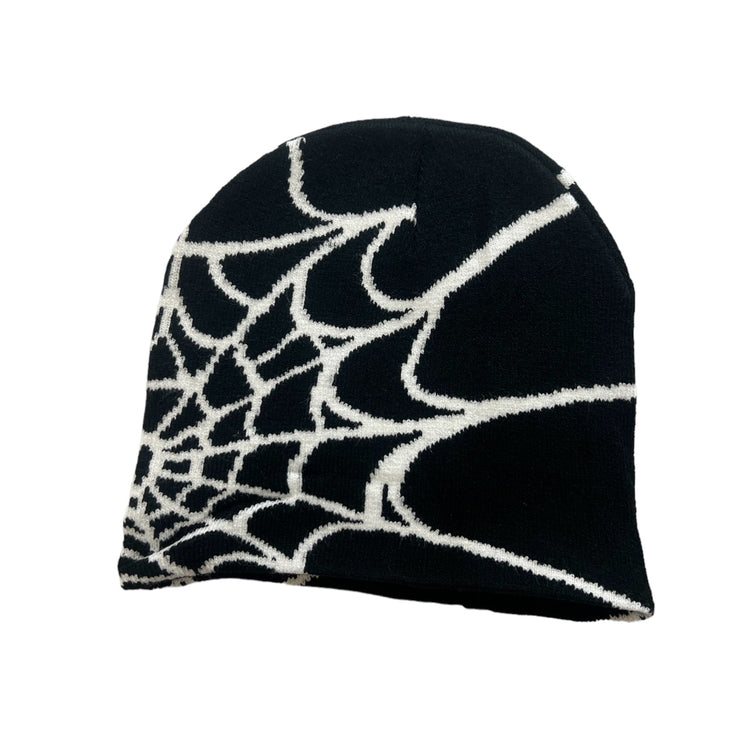 Y2K Spider Beanie - Black/White