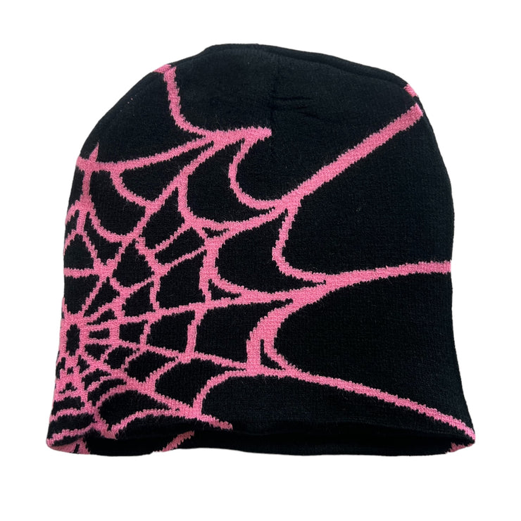 Y2K Spider Beanie - Black/Pink