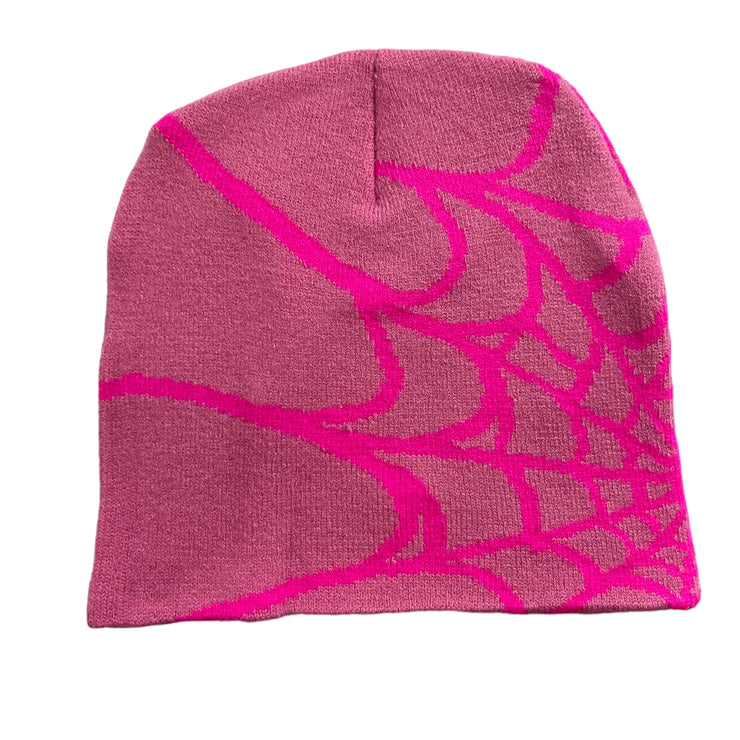 Y2K Spider Beanie - Light Pink/Hot Pink