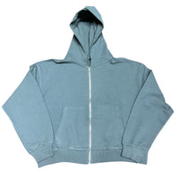 Grey Crop Zipper Hoodie