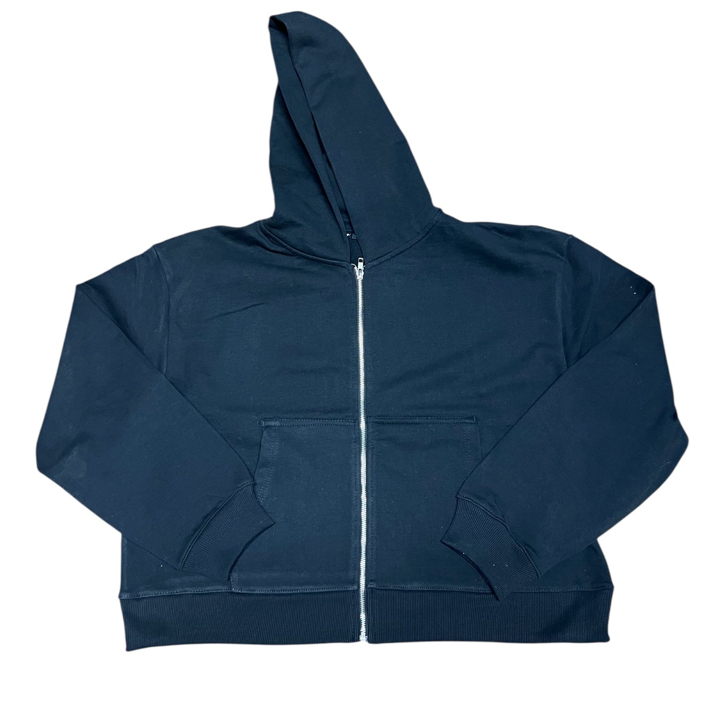 Black Crop Zipper Hoodie
