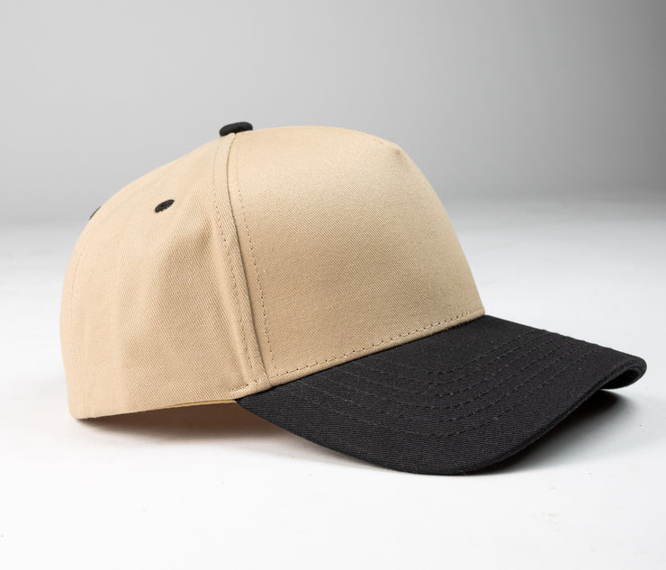 Khaki/Black K-frame golfer baseball hats