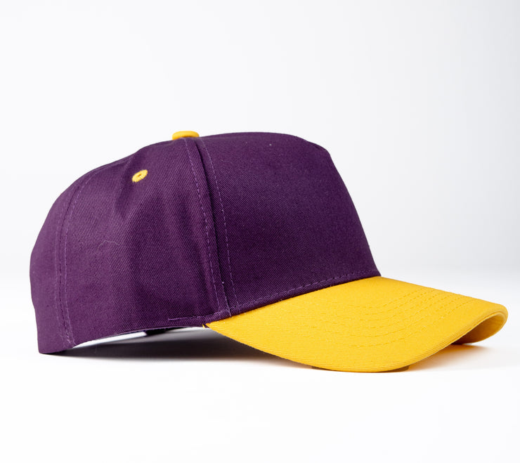 Purple/Yellow K-frame golfer baseball hats