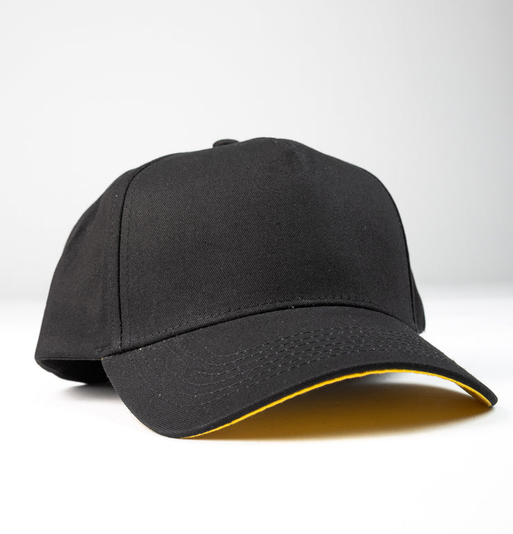 Black/Yellow Bottom K-frame golfer baseball hats