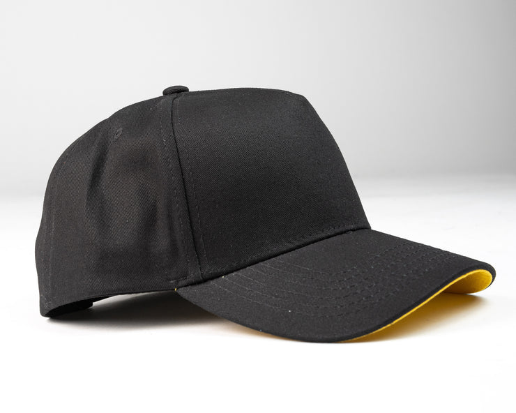 Black/Yellow Bottom K-frame golfer baseball hats