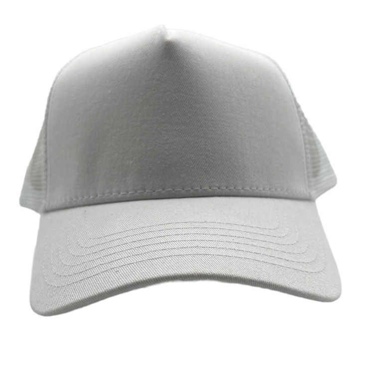 Hard front trucker hats - White