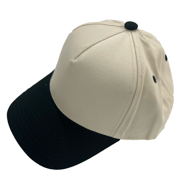 Natural/Black K-frame golfer baseball hats