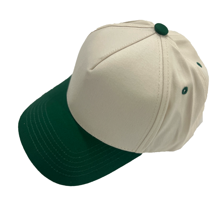 Natural/Green K-frame golfer baseball hats