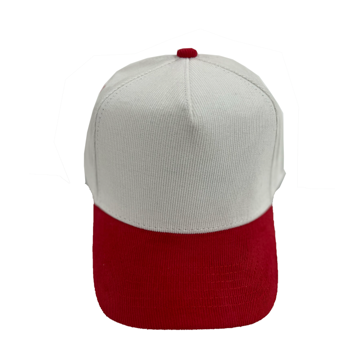 Corduroy K- Frame White/Red Brim
